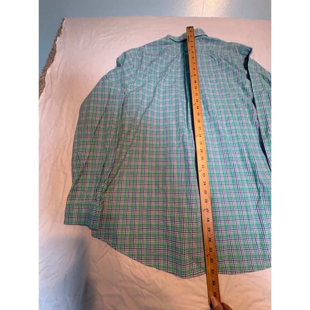Ralph Lauren Button Down Shirt Mens XXL Green Plaid Long Sleeve Stretch Cotton - Picture 5 of 5